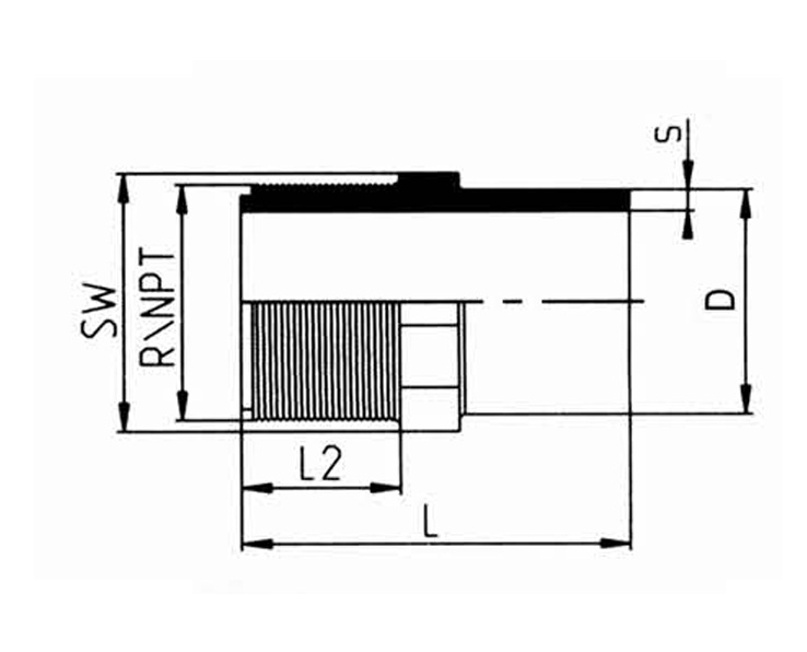 Adapter male thread